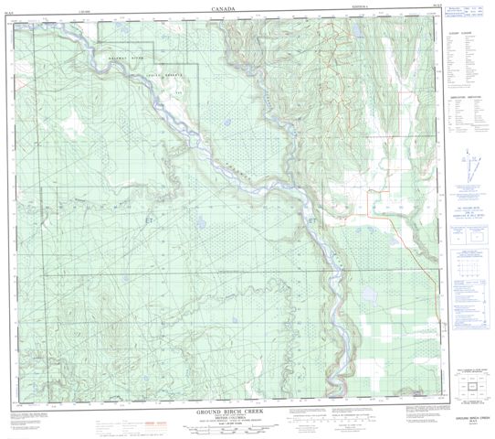 Ground Birch Creek Topographic Paper Map 094A05 at 1:50,000 scale