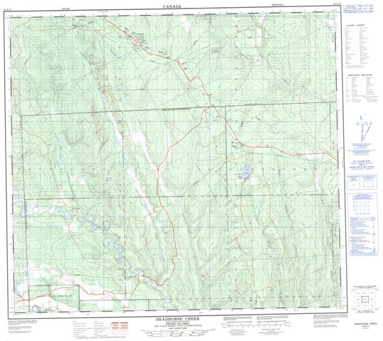Deadhorse Creek Topographic Paper Map 094A12 at 1:50,000 scale