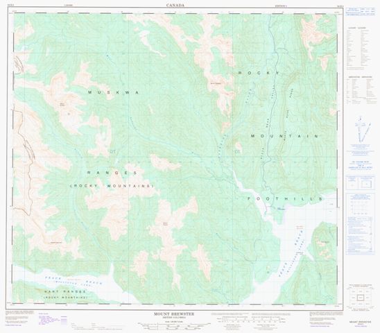 Mount Brewster Topographic Paper Map 094B03 at 1:50,000 scale