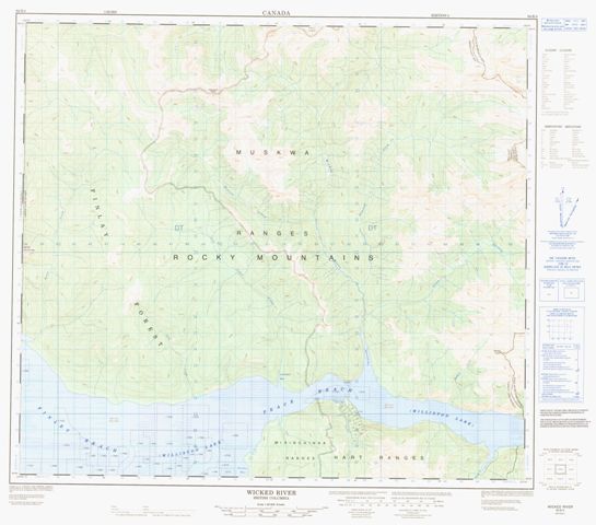 Wicked River Topographic Paper Map 094B04 at 1:50,000 scale