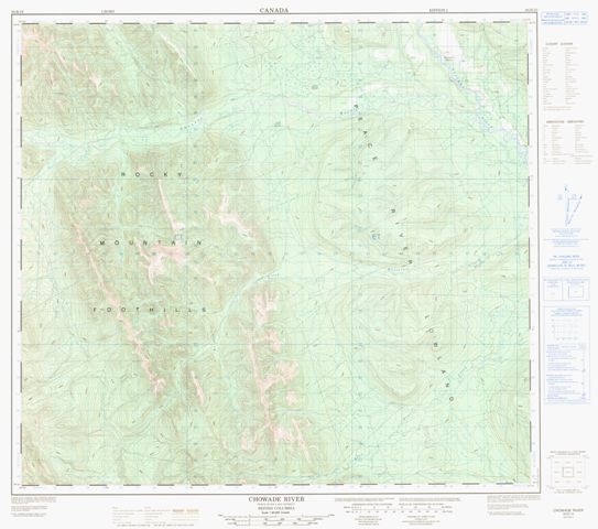Chowade River Topographic Paper Map 094B10 at 1:50,000 scale