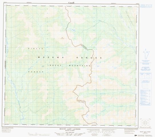 Mount Lady Laurier Topographic Paper Map 094B12 at 1:50,000 scale