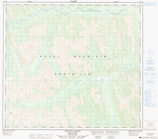 Mount Laurier Topographic Paper Map 094B14 at 1:50,000 scale