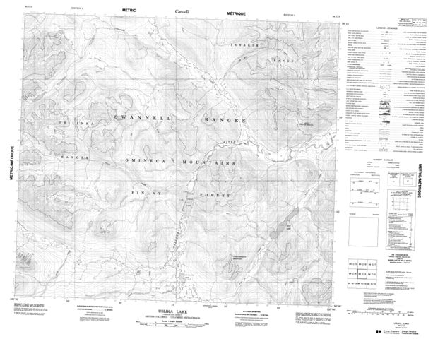 Uslika Lake Topographic Paper Map 094C03 at 1:50,000 scale