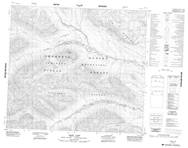 Aiken Lake Topographic Paper Map 094C05 at 1:50,000 scale