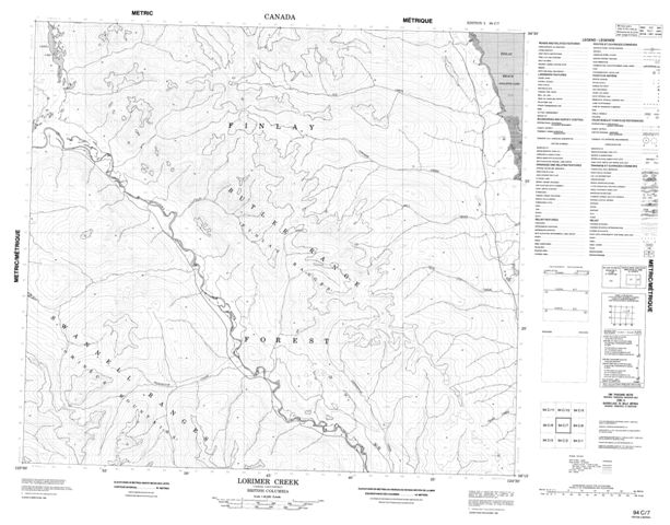 Lorimer Creek Topographic Paper Map 094C07 at 1:50,000 scale