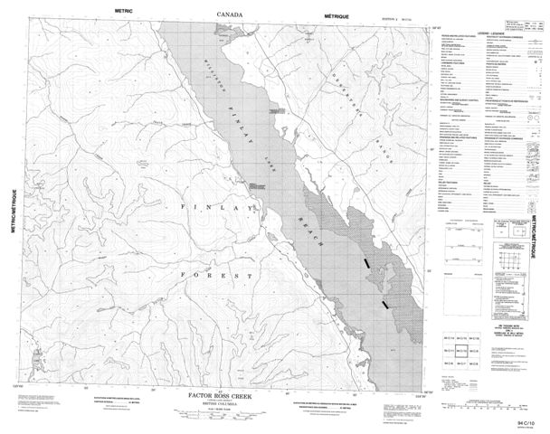 Factor Ross Creek Topographic Paper Map 094C10 at 1:50,000 scale