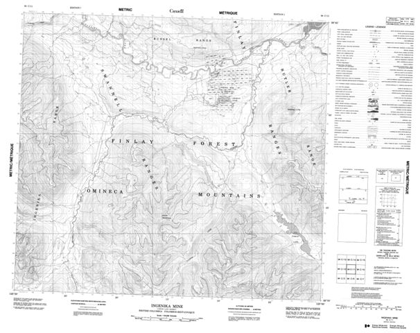 Ingenika Mine Topographic Paper Map 094C11 at 1:50,000 scale