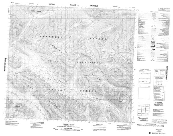 Orion Creek Topographic Paper Map 094C12 at 1:50,000 scale
