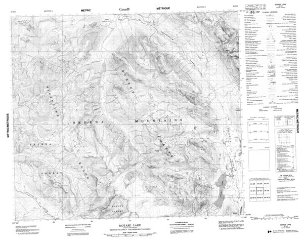Motase Lake Topographic Paper Map 094D03 at 1:50,000 scale