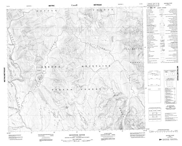 Sicintine River Topographic Paper Map 094D04 at 1:50,000 scale