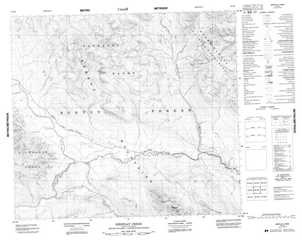 Birdflat Creek Topographic Paper Map 094D06 at 1:50,000 scale
