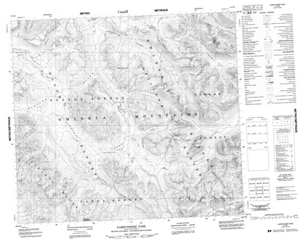 Carruthers Pass Topographic Paper Map 094D08 at 1:50,000 scale
