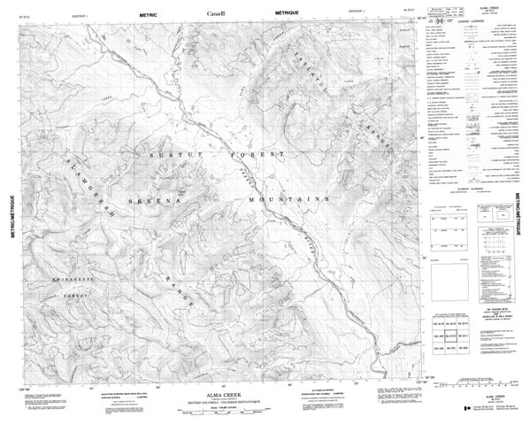 Alma Creek Topographic Paper Map 094D12 at 1:50,000 scale