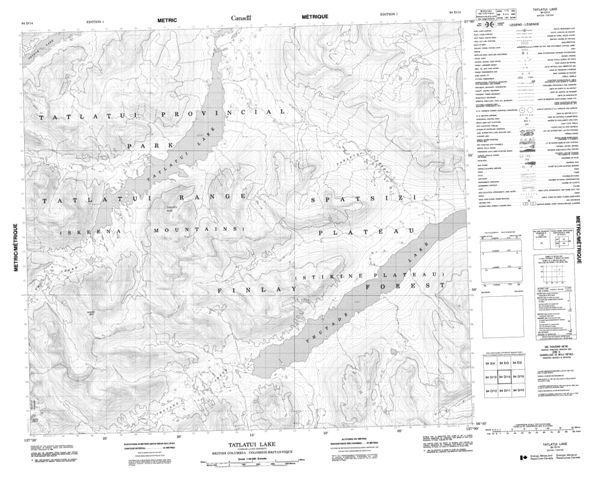 Tatlatui Lake Topographic Paper Map 094D14 at 1:50,000 scale