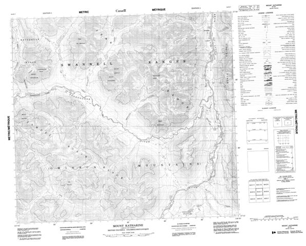 Mount Katharine Topographic Paper Map 094E07 at 1:50,000 scale