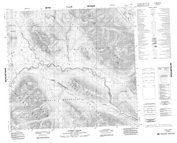 Cutoff Creek Topographic Paper Map 094E09 at 1:50,000 scale