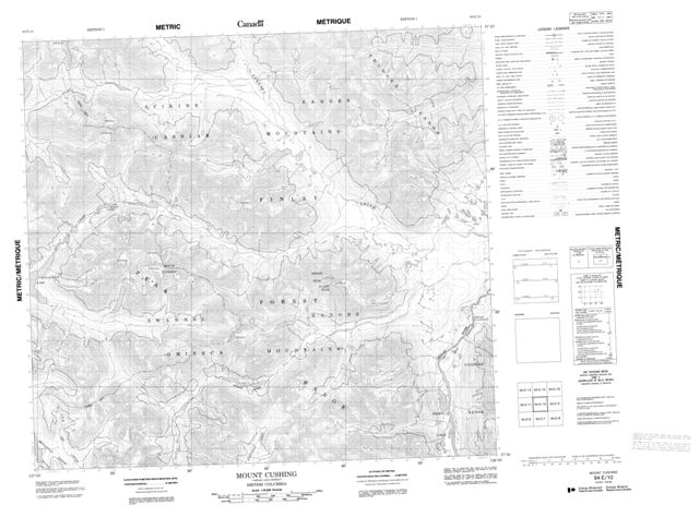 Mount Cushing Topographic Paper Map 094E10 at 1:50,000 scale