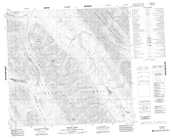 Sifton Pass Topographic Paper Map 094E16 at 1:50,000 scale