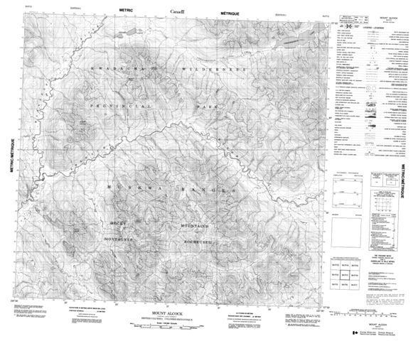 Mount Alcock Topographic Paper Map 094F11 at 1:50,000 scale