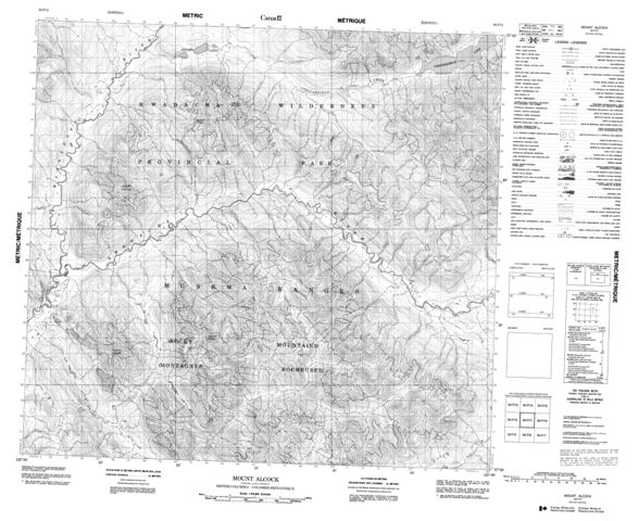 Mount Alcock Topographic Paper Map 094F11 at 1:50,000 scale