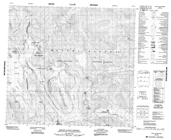 Mount Lloyd George Topographic Paper Map 094F15 at 1:50,000 scale