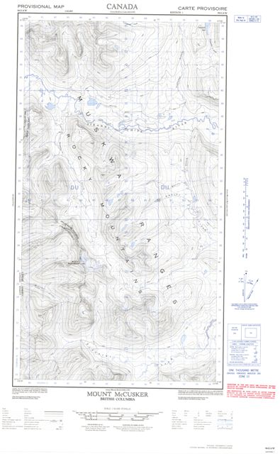 Mount Mccusker Topographic Paper Map 094G04W at 1:50,000 scale