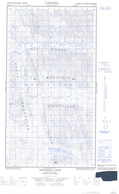 Redfern Lake Topographic Paper Map 094G05E at 1:50,000 scale