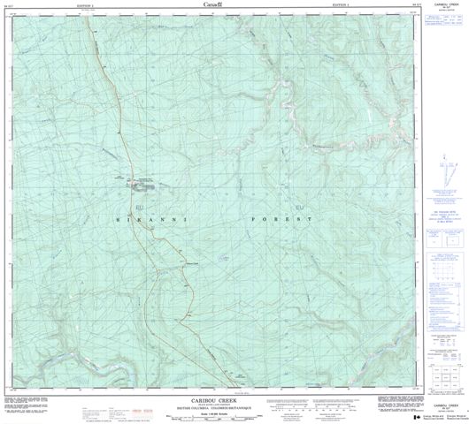 Caribou Creek Topographic Paper Map 094G07 at 1:50,000 scale