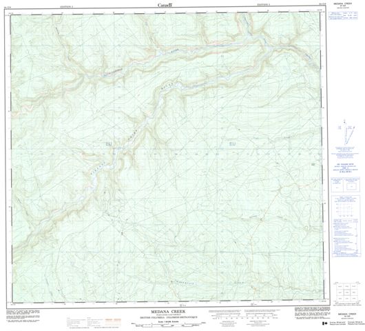 Medana Creek Topographic Paper Map 094G08 at 1:50,000 scale