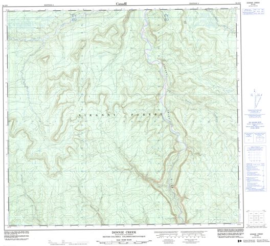 Donnie Creek Topographic Paper Map 094G09 at 1:50,000 scale