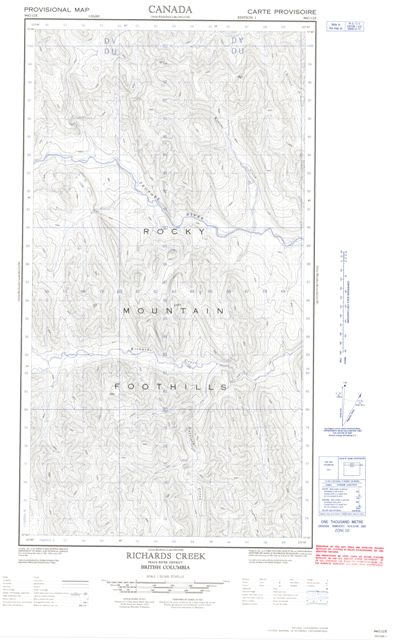 Richards Creek Topographic Paper Map 094G12E at 1:50,000 scale