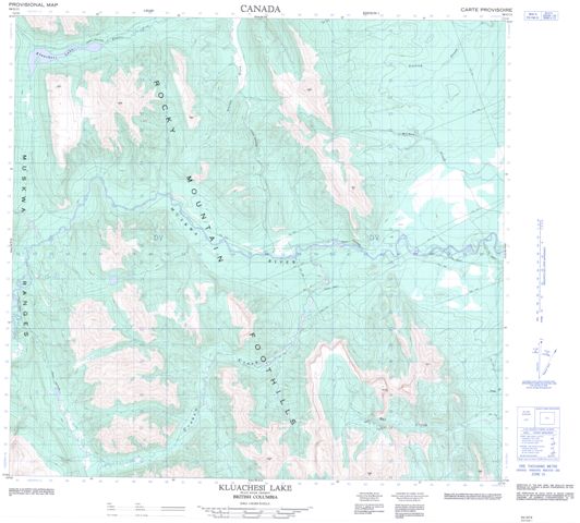 Kluachesi Lake Topographic Paper Map 094G13 at 1:50,000 scale
