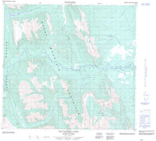 Kluachesi Lake Topographic Paper Map 094G13 at 1:50,000 scale