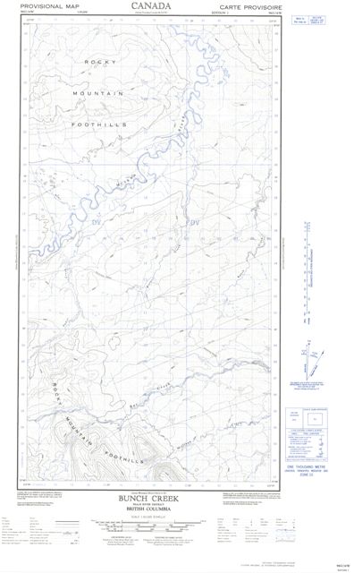Bunch Creek Topographic Paper Map 094G14W at 1:50,000 scale