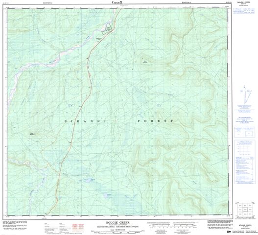 Bougie Creek Topographic Paper Map 094G15 at 1:50,000 scale