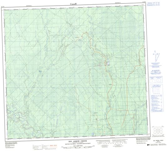 Big Arrow Creek Topographic Paper Map 094H02 at 1:50,000 scale