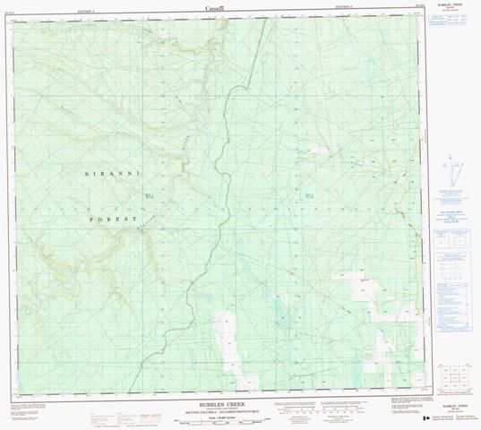 Bubbles Creek Topographic Paper Map 094H04 at 1:50,000 scale