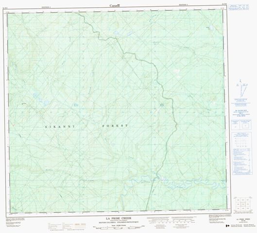La Prise Creek Topographic Paper Map 094H05 at 1:50,000 scale