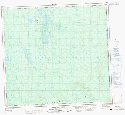 Ring Reid Creek Topographic Paper Map 094H09 at 1:50,000 scale