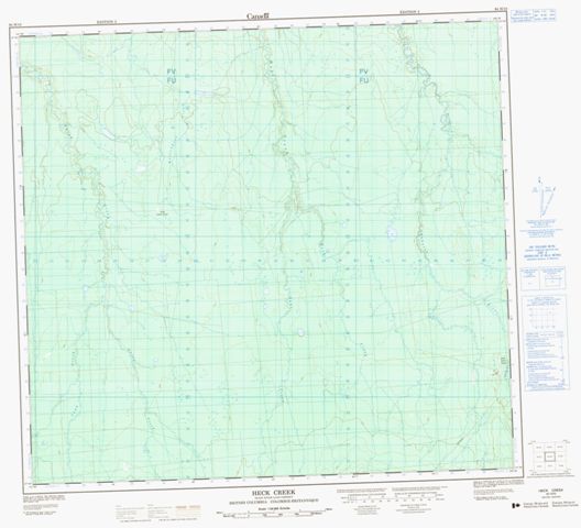Heck Creek Topographic Paper Map 094H10 at 1:50,000 scale