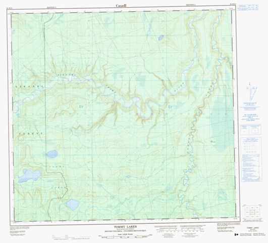 Tommy Lakes Topographic Paper Map 094H13 at 1:50,000 scale