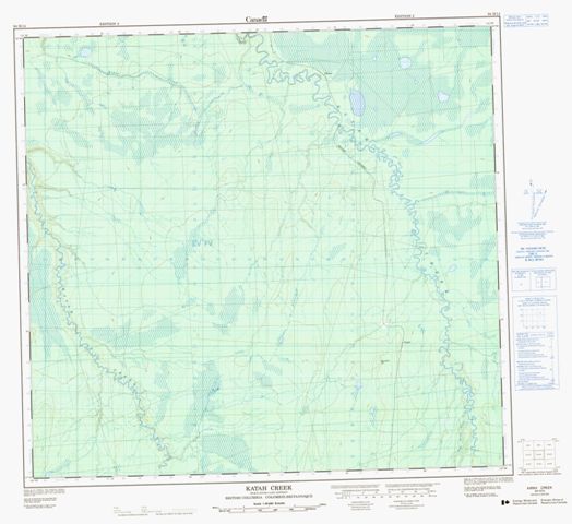 Katah Creek Topographic Paper Map 094H14 at 1:50,000 scale