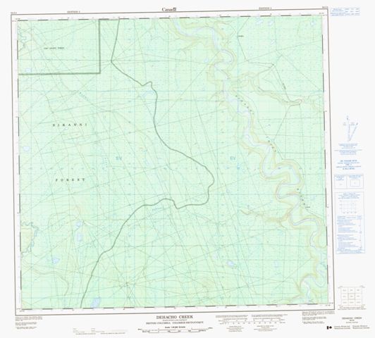 Dehacho Creek Topographic Paper Map 094I04 at 1:50,000 scale