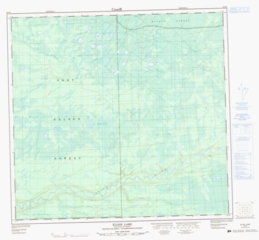 Elleh Lake Topographic Paper Map 094I06 at 1:50,000 scale