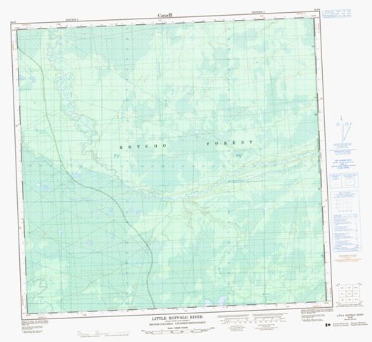 Little Buffalo River Topographic Paper Map 094I08 at 1:50,000 scale