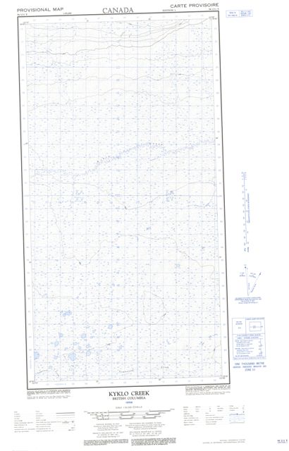 Kyklo Creek Topographic Paper Map 094I11E at 1:50,000 scale