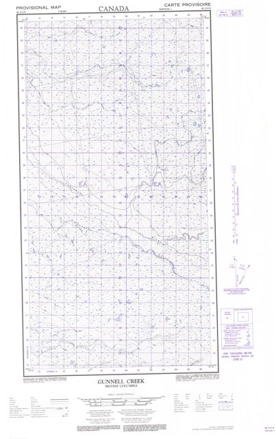 Gunnell Creek Topographic Paper Map 094I13E at 1:50,000 scale