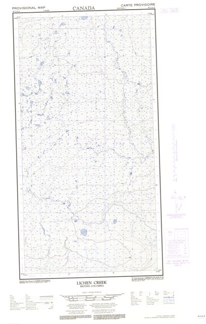 Lichen Creek Topographic Paper Map 094I14E at 1:50,000 scale