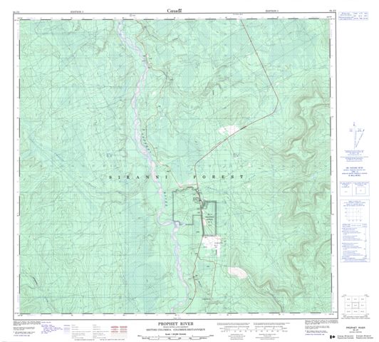 Prophet River Topographic Paper Map 094J02 at 1:50,000 scale
